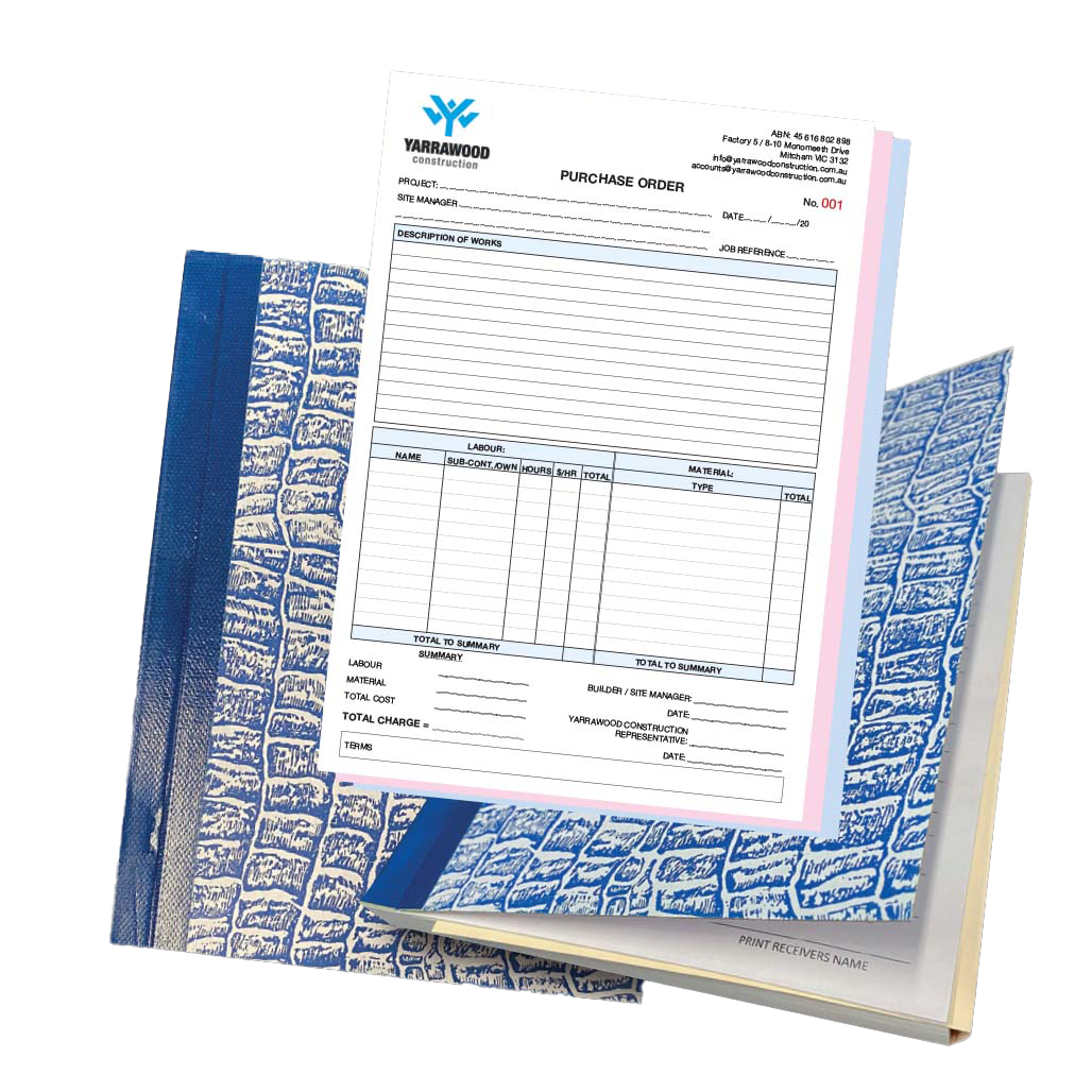 carbonless purchase order books, ncr invoice books
