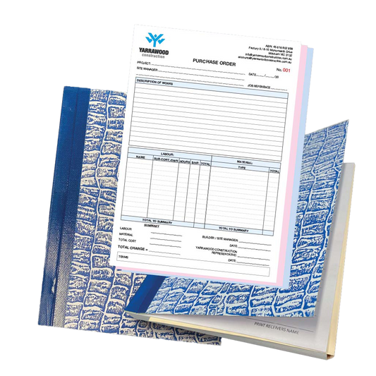 carbonless purchase order books, ncr invoice books
