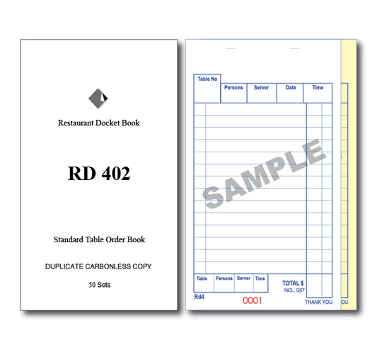 Buy RD402 Standard Table Order Books Duplicate Pages x 50 Sets